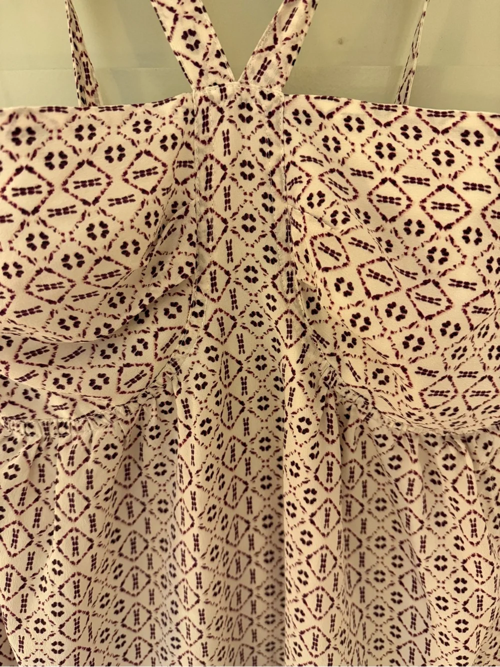 Madewell Echo Grid Silk Convertible Halter Mini Dress wedding guest pink cream 4 - Picture 4 of 7